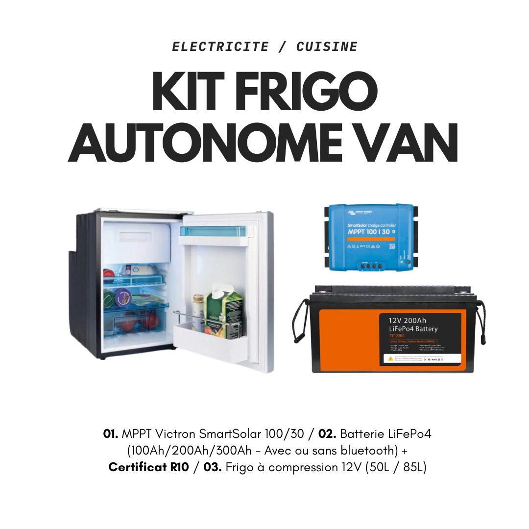 Autonomie-Paket - 12V Kompressions-Kühlbox für Wohnmobil - Lithium LiFePo4 Batterie - MPPT SmartSolar