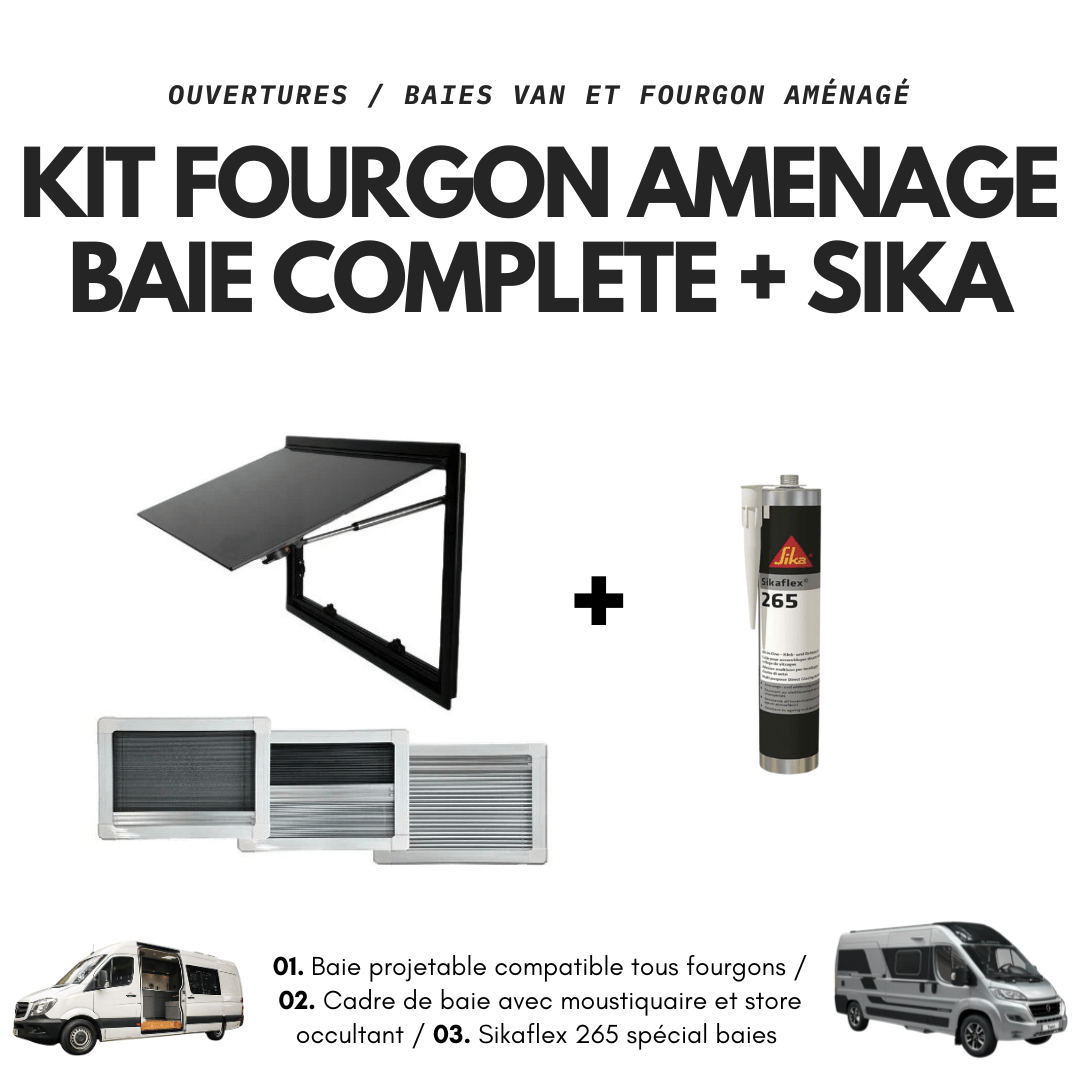 Baie pour van aménagé avec store et moustiquaire + Sikaflex - Vanlife - Store