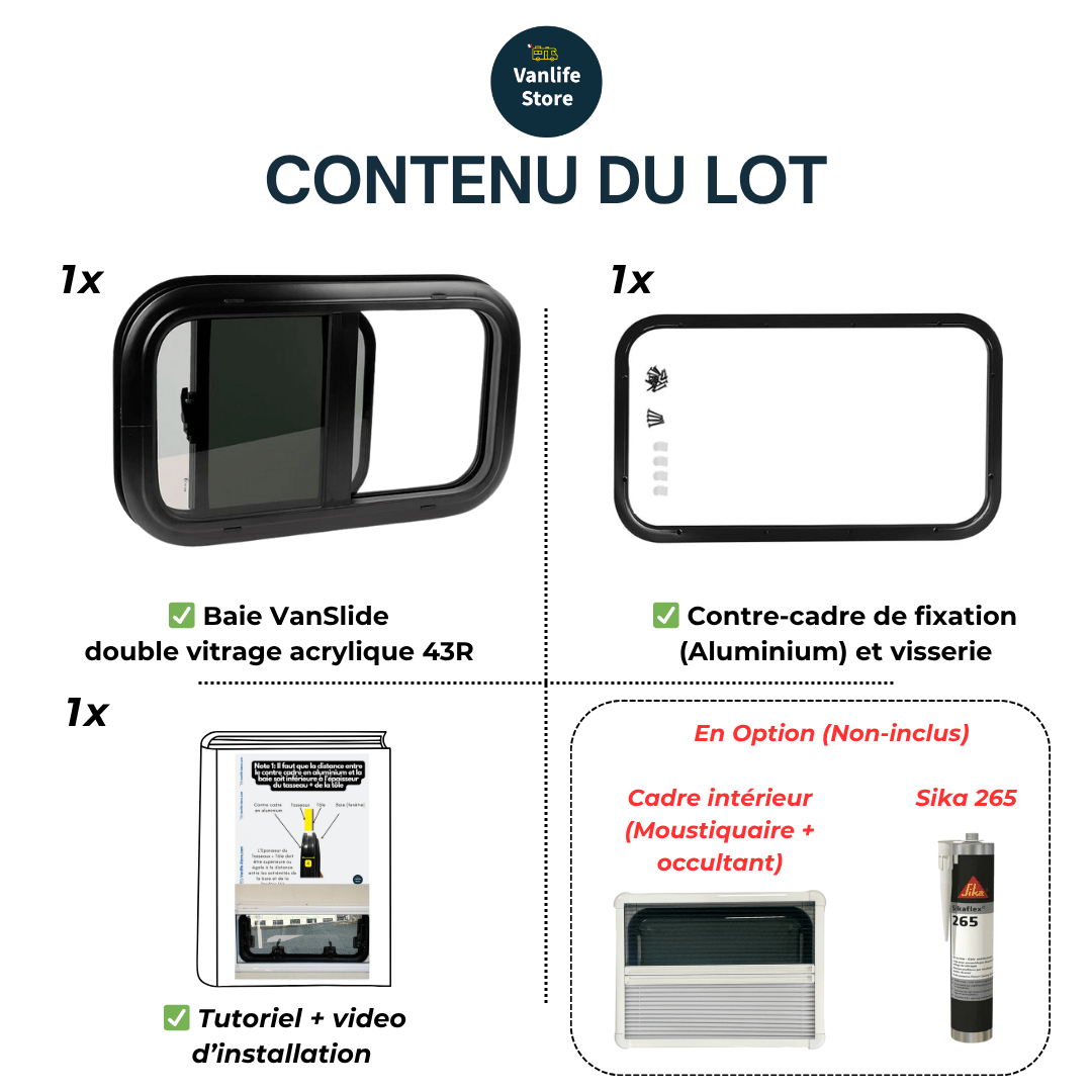 Baie VanSlide - Baie coulissante pour vans aménagés et camping - cars - Vanlife - Store
