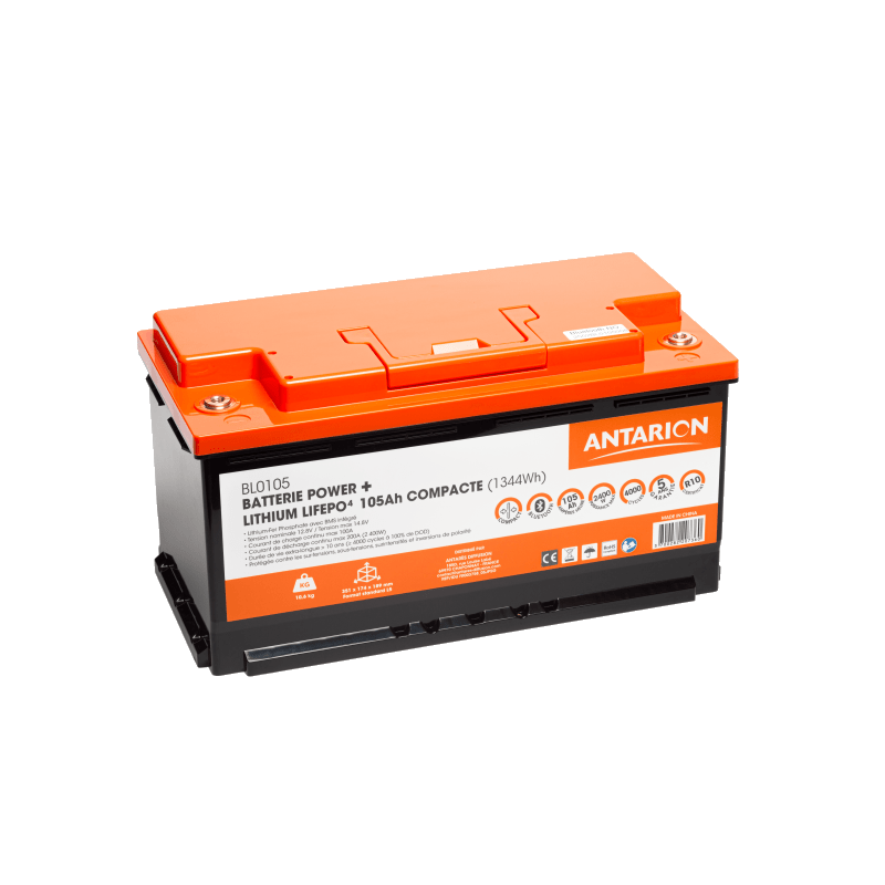 Batterie Lithium 105Ah POWER + ANTARION connectée Avec Chauffage - Vanlife - Store