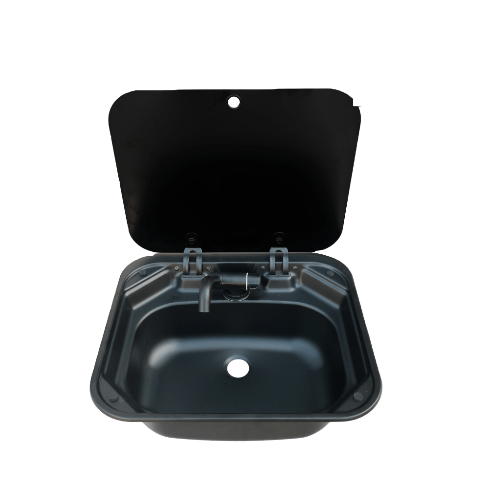 Evier Inox et couvercle verre trempé - Rectangulaire (Seul ou Avec Robinet) - Vanlife - Store