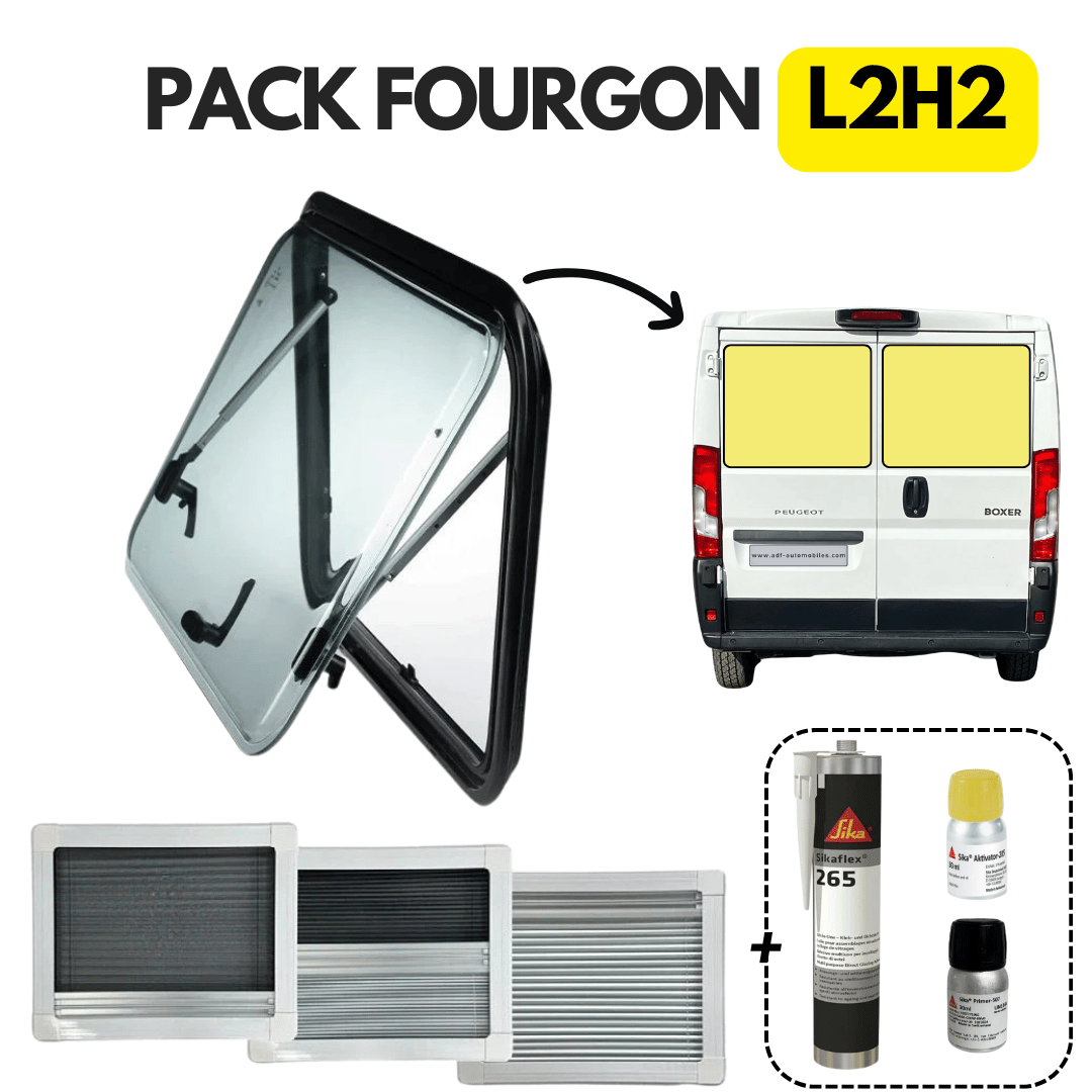 Fenêtre Van aménagé L2H2 (Porte arrière) - Baie + Sika - Vanlife - Store