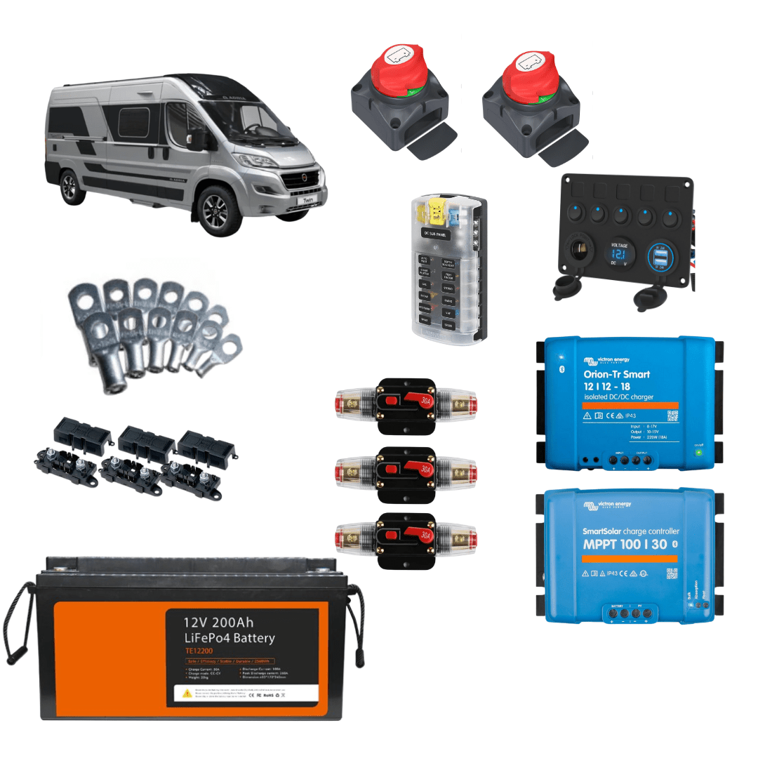 Kit Complet Autonomie électricité - DC/DC + MPPT + Batterie 200ah + Distribution + Schéma d'installation - Vanlife - Store