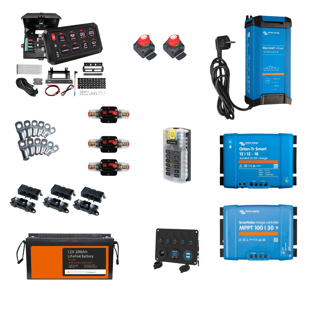 Kit Complet Autonomie électricité - DC/DC + MPPT + Batterie 200ah + Distribution + Schéma d'installation - Vanlife - Store
