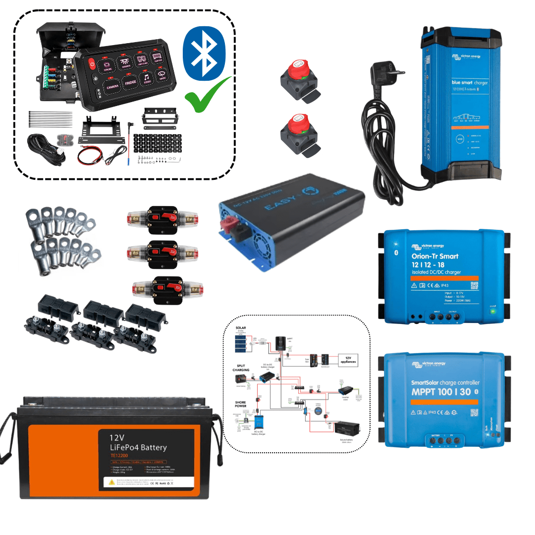 KIT COMPLET ELECTRICITE VAN AMENAGE (Avec schéma + boitier de distribution intelligent) - Vanlife - Store