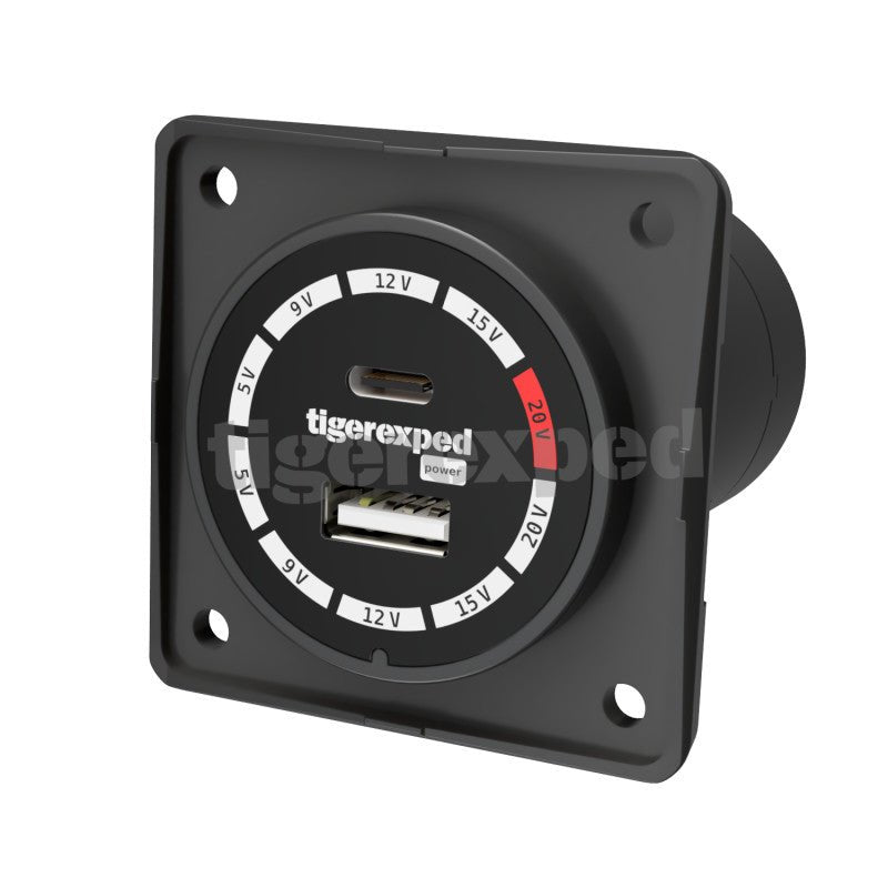 Prise convertisseur USB - C/USB - A Boost 100W (Pour Berker) - Vanlife - Store