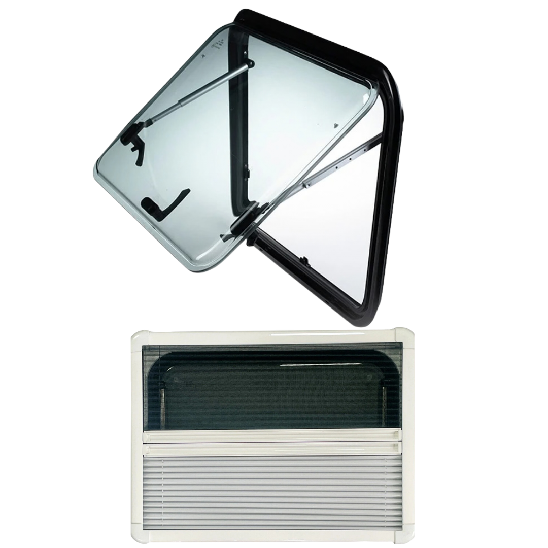 Ausstellfenster LIGHT - Fenster mit Jalousie und Insektenschutzgitter