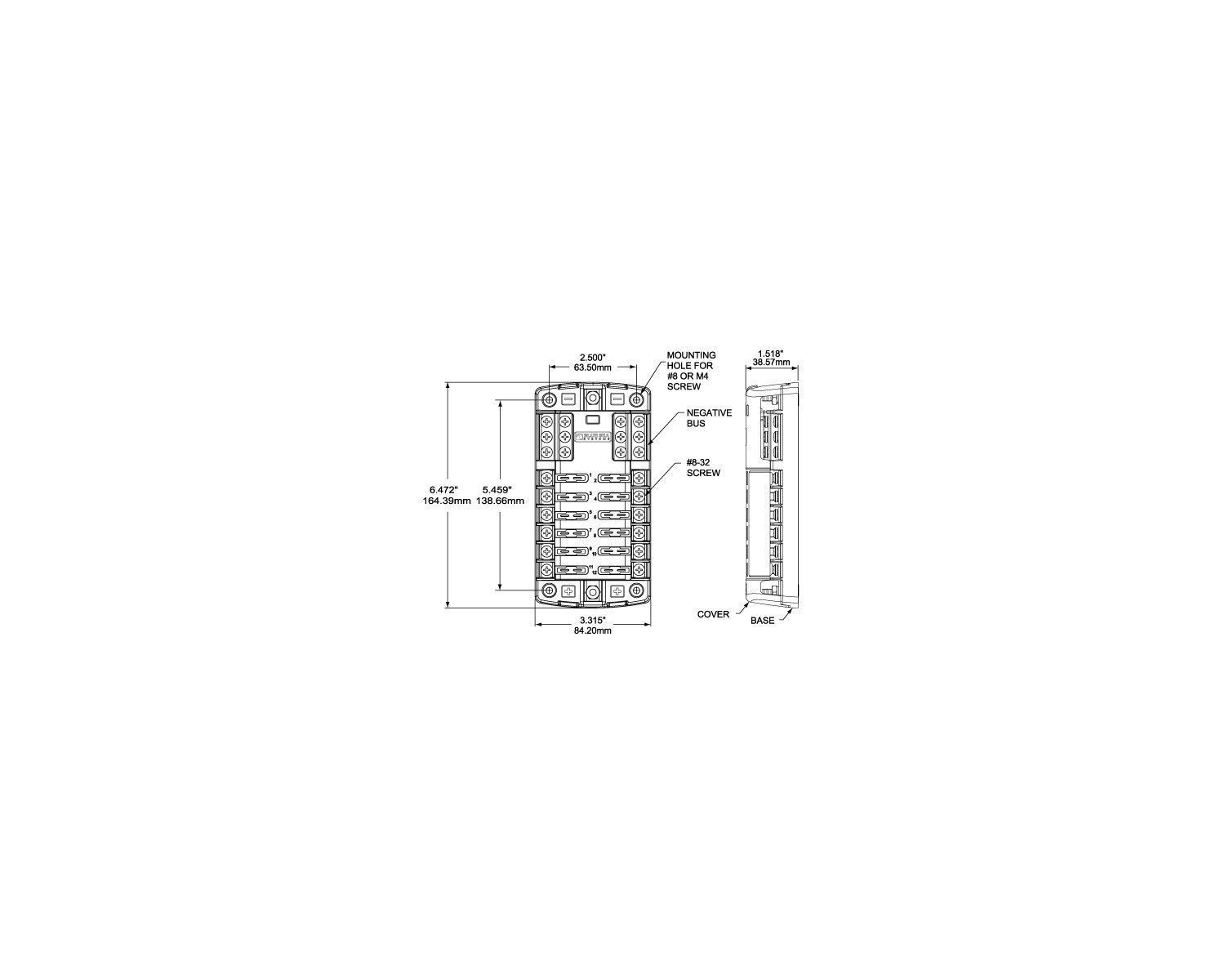 Boitier de distribution 12/24V DC (12 emplacements)