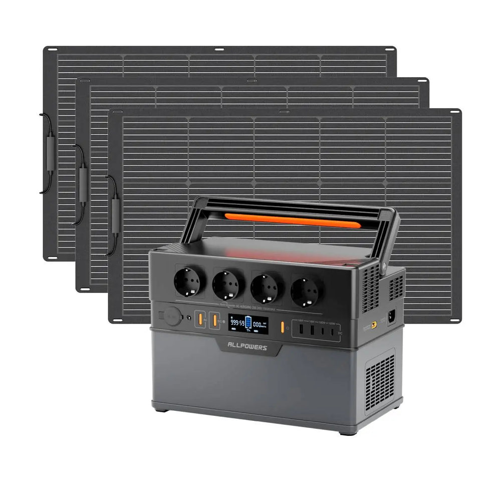 ALLPOWERS Générateur solaire 1500W (S1500 PLUS + SF100 Panneau solaire flexible 100W) - Vanlife - Store