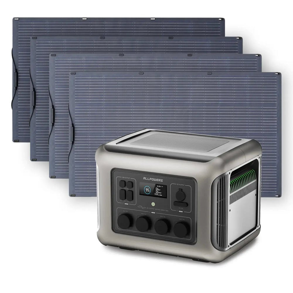 ALLPOWERS Générateur Solaire 2500W (R2500 + SF200 Panneau Solaire 200W) - Vanlife - Store