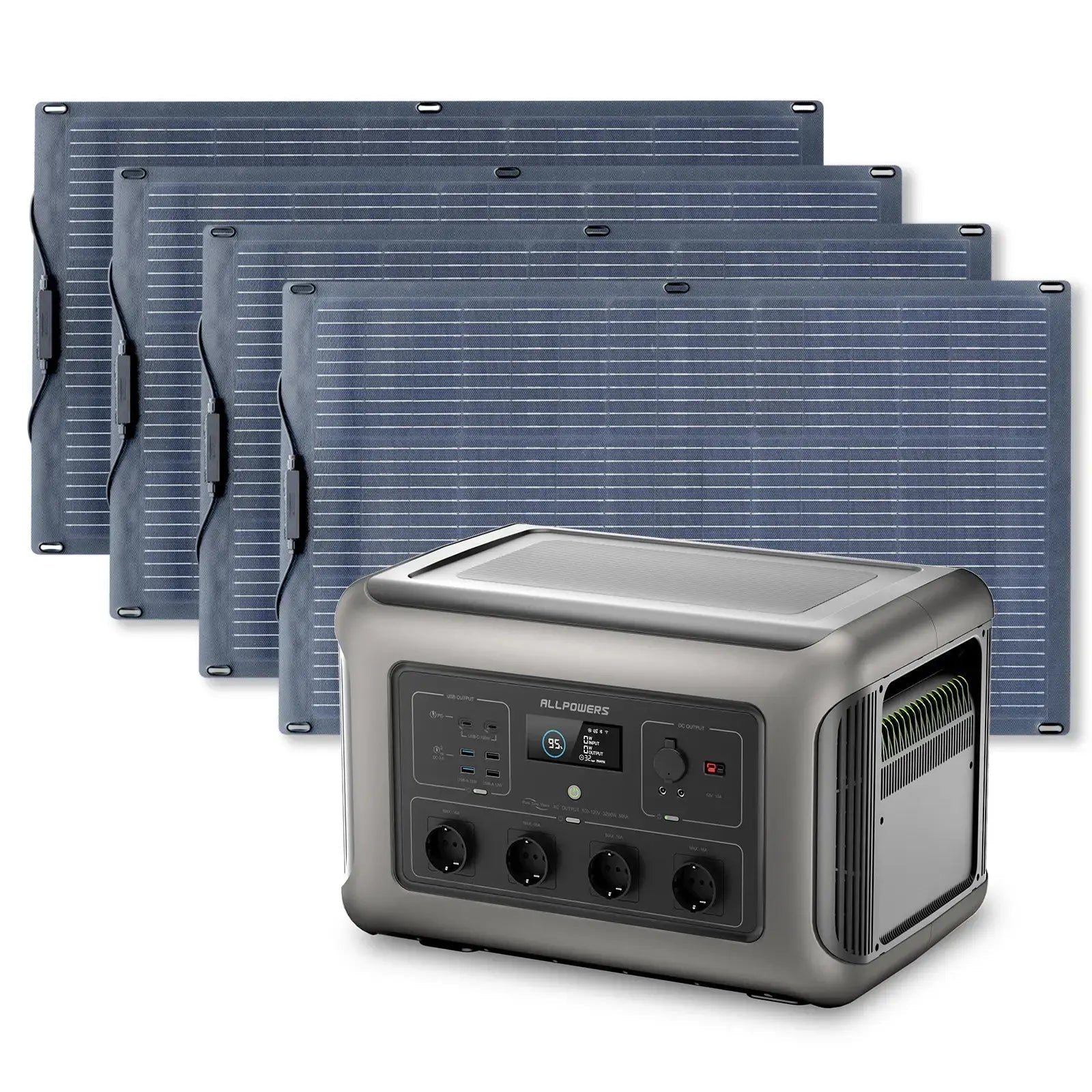 ALLPOWERS Générateur Solaire 3500W (R3500 + SF100 100W Panneau Solaire Flexible) - Vanlife - Store