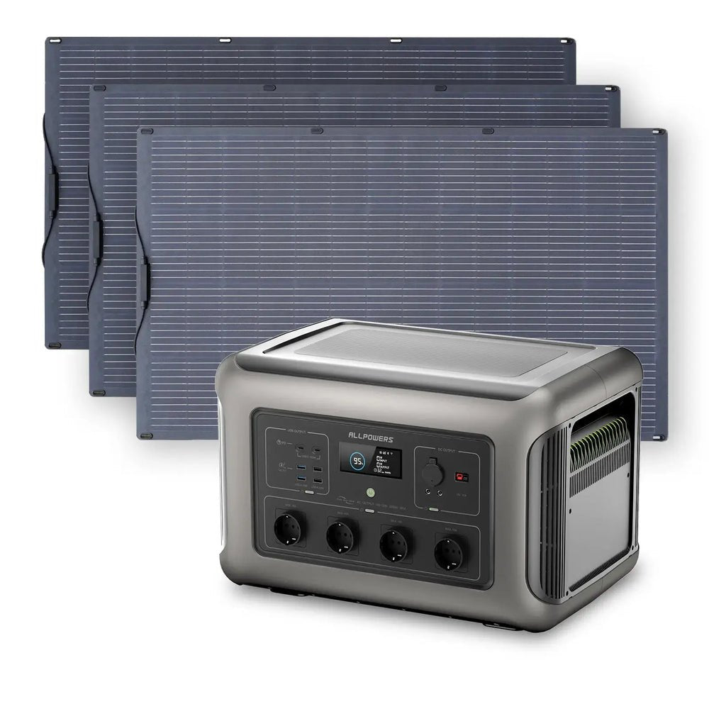 ALLPOWERS Générateur Solaire 3500W (R3500 + SF200 200W Panneau Solaire Flexible) - Vanlife - Store