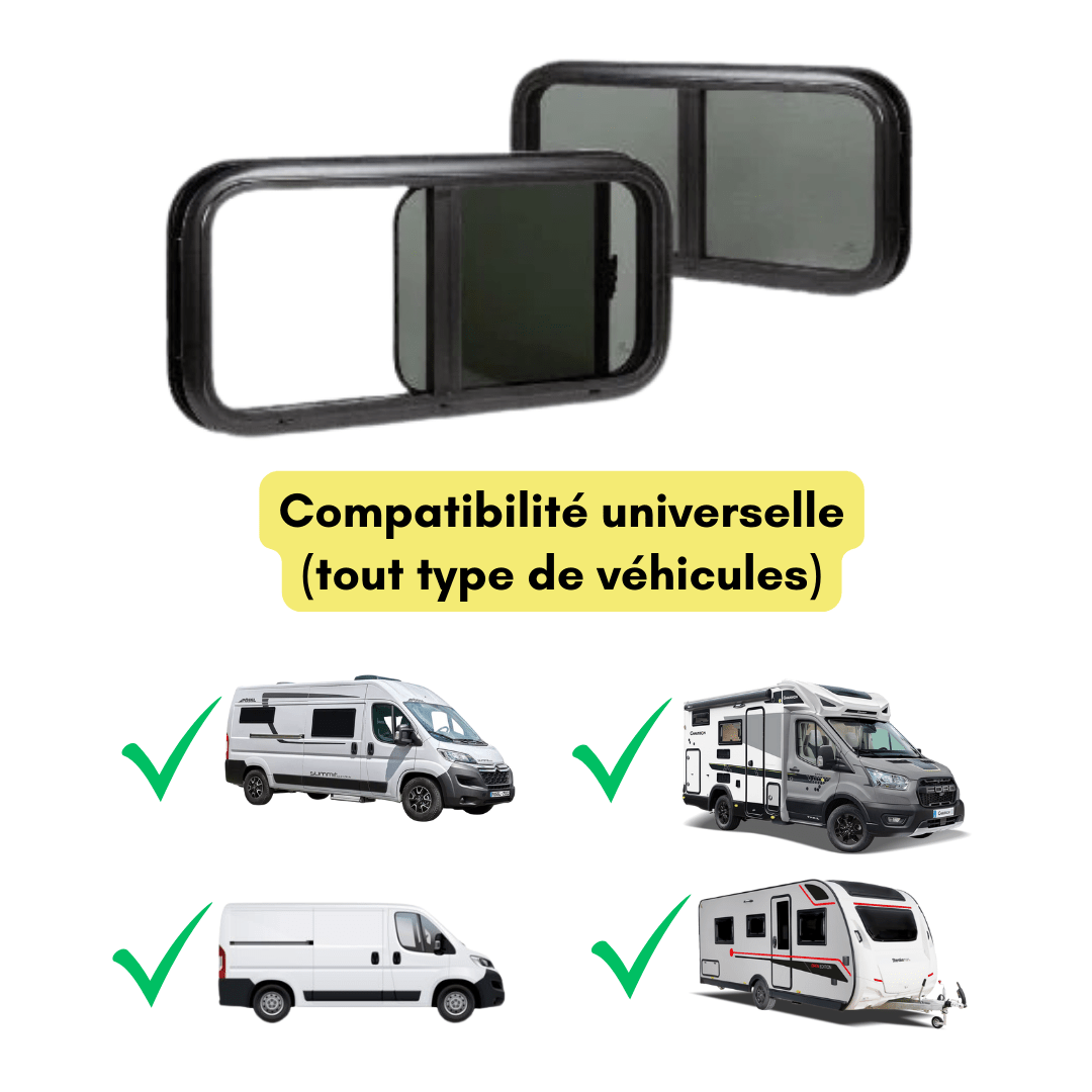Baie coulissante SLIDE - avec store et moustiquaire - Vanlife - Store