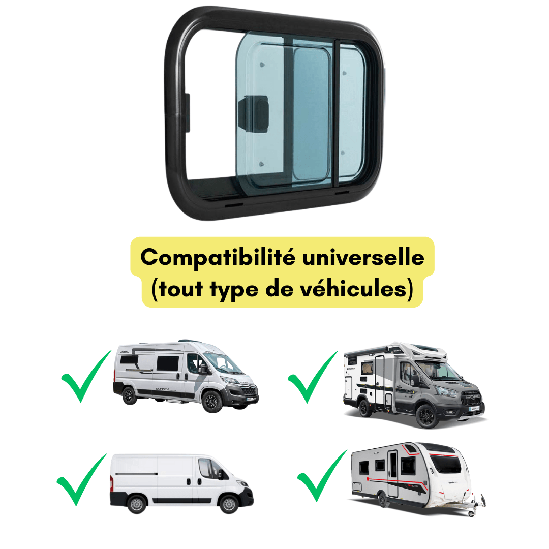 Baie coulissante SLIDE LIGHT - avec store et moustiquaire - Vanlife - Store