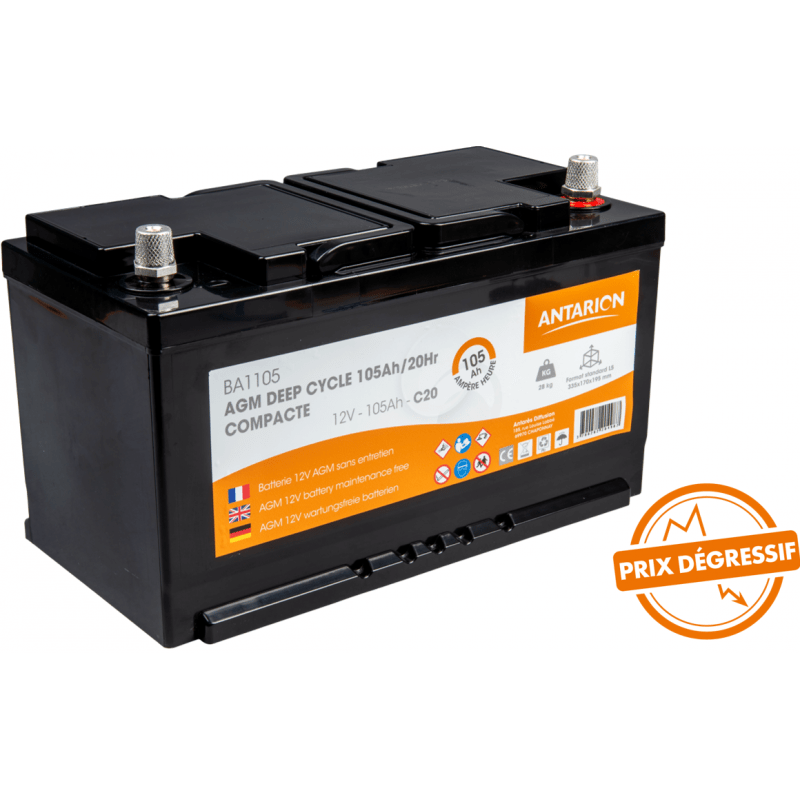 Batterie AGM COMPACT 105Ah ANTARION - Vanlife - Store