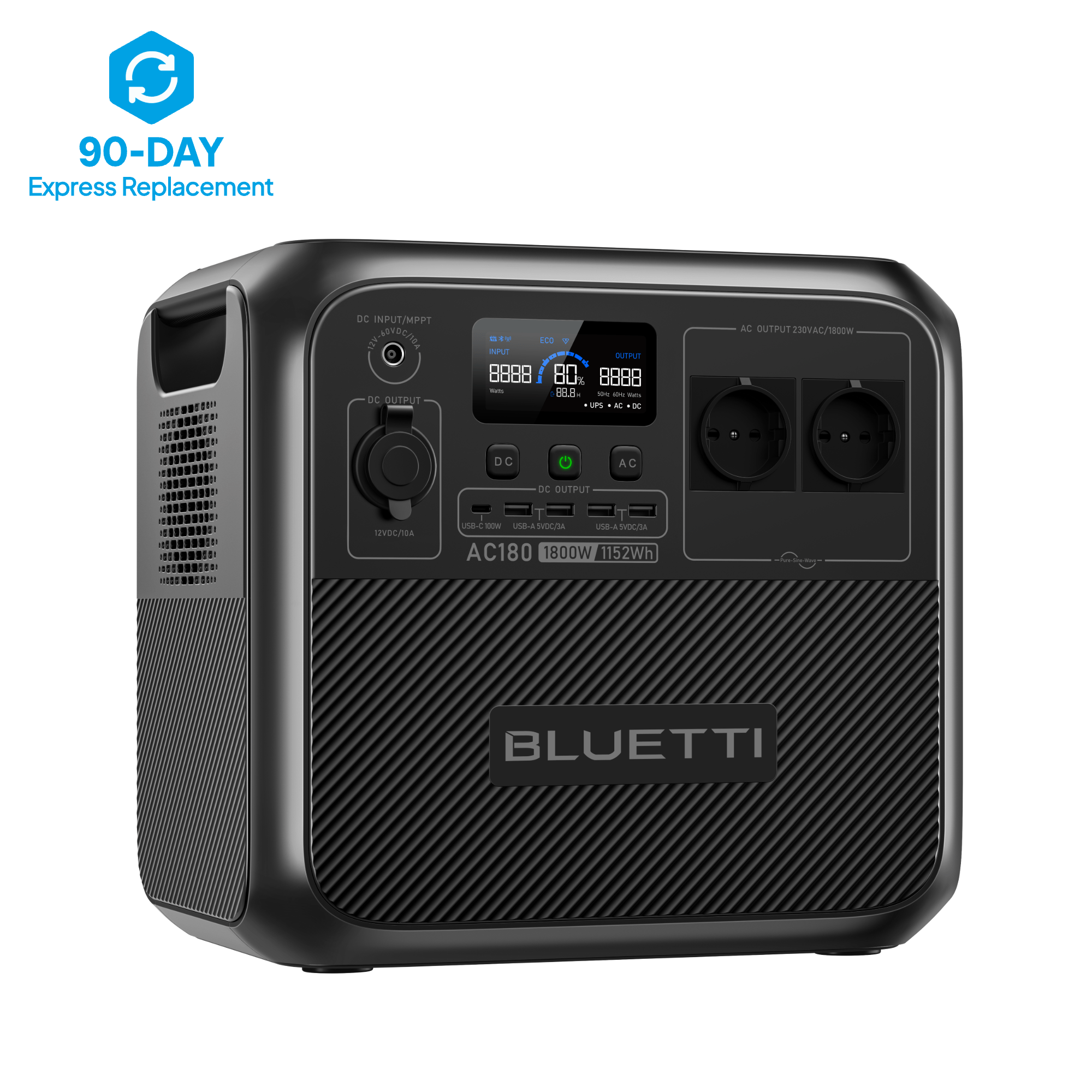 BLUETTI AC180 Station électrique portable | 1 800 W / 1 152 Wh - Vanlife - Store