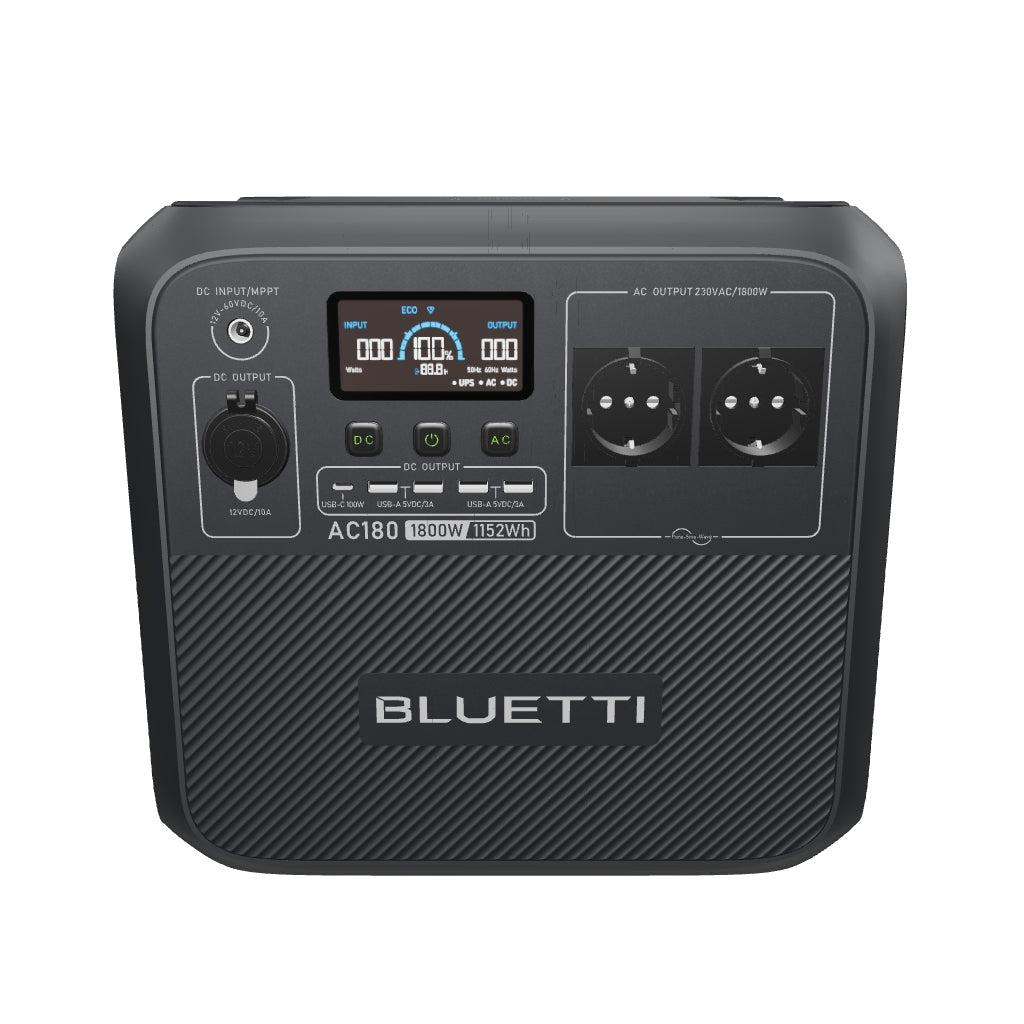 BLUETTI AC180 Station électrique portable | 1 800 W / 1 152 Wh - Vanlife - Store