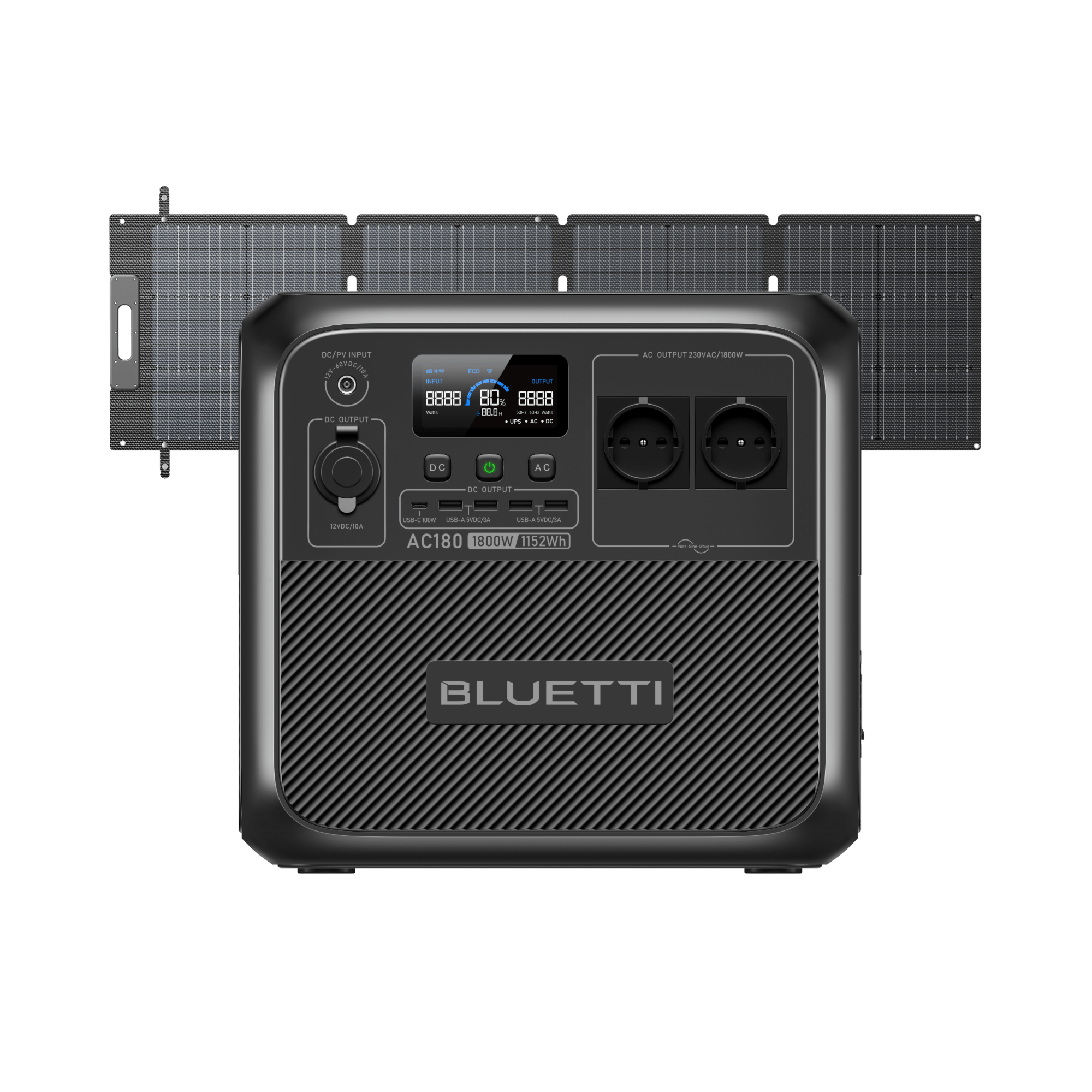 BLUETTI AC180+200W Kit solaire | 1 800 W, 1 152 Wh, 200 W générateur solaire - Vanlife - Store
