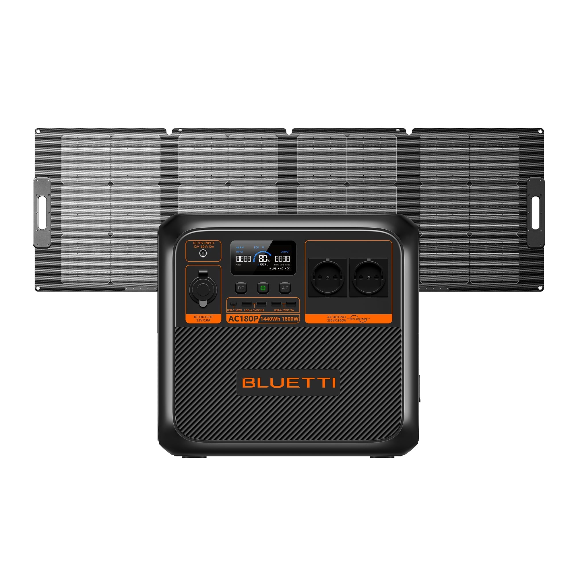 BLUETTI AC180P Station électrique portable | 1 800 W / 1 440 Wh - Vanlife - Store