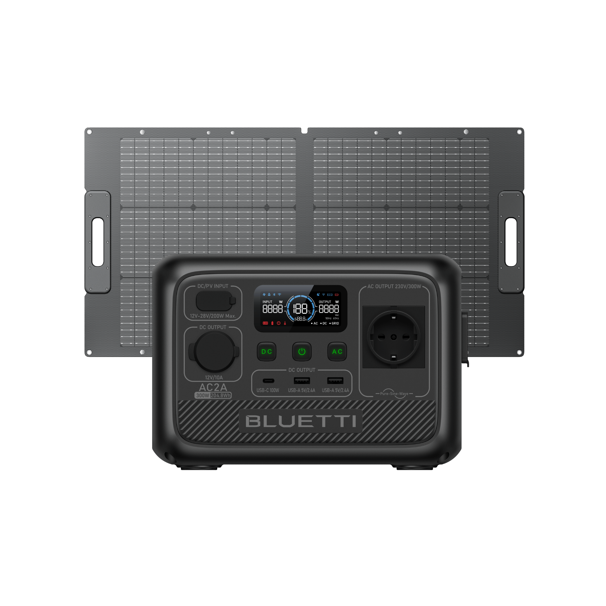 BLUETTI AC2A Station électrique portable | 300 W / 204,8 Wh - Vanlife - Store