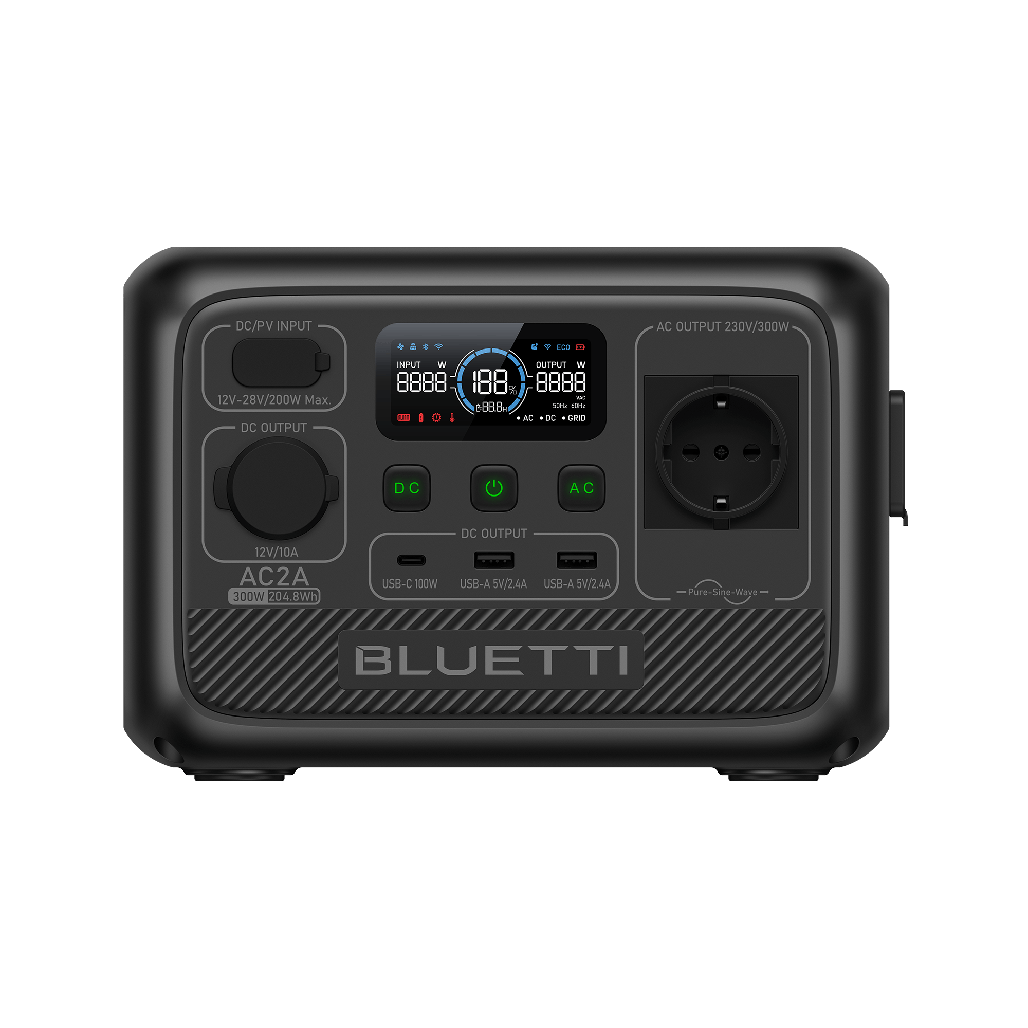 BLUETTI AC2A Station électrique portable | 300 W / 204,8 Wh - Vanlife - Store