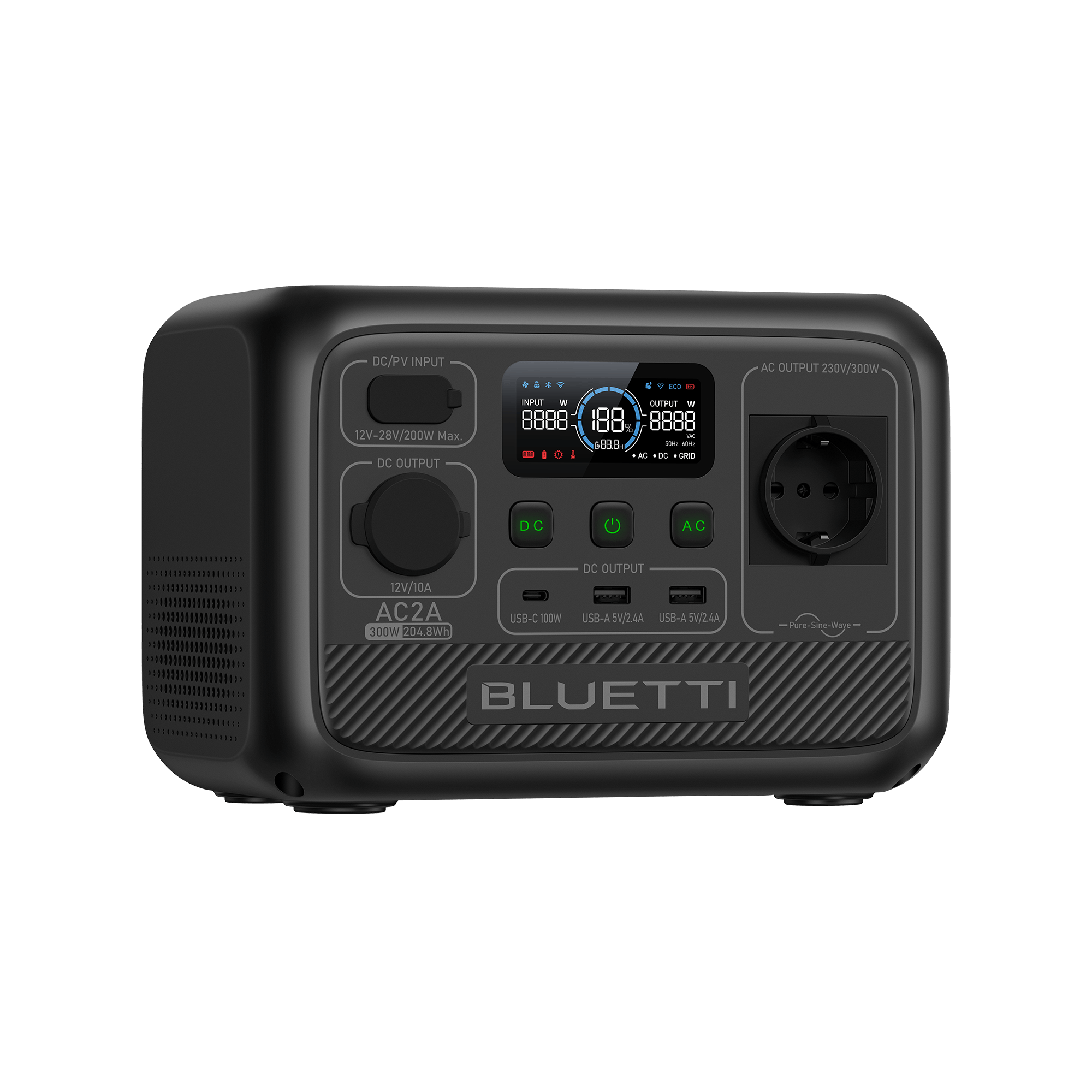 BLUETTI AC2A Station électrique portable | 300 W / 204,8 Wh - Vanlife - Store