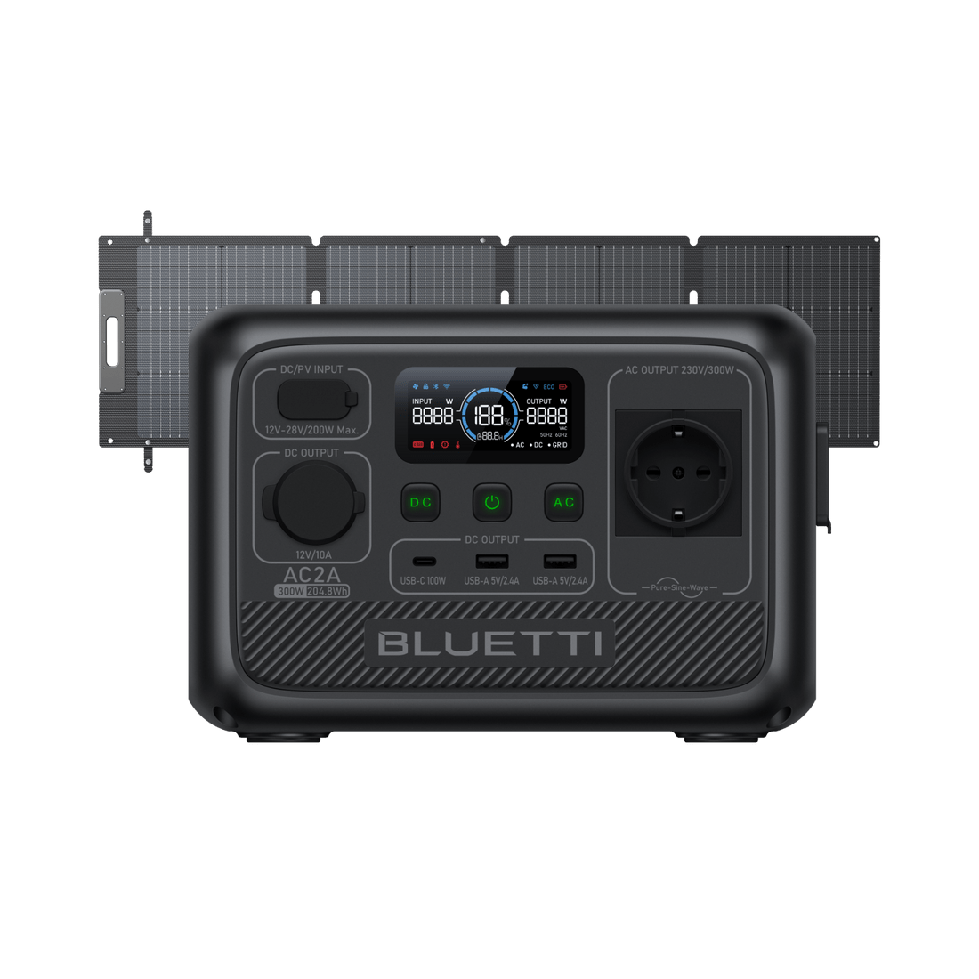 BLUETTI AC2A Station électrique portable | 300 W / 204,8 Wh - Vanlife - Store