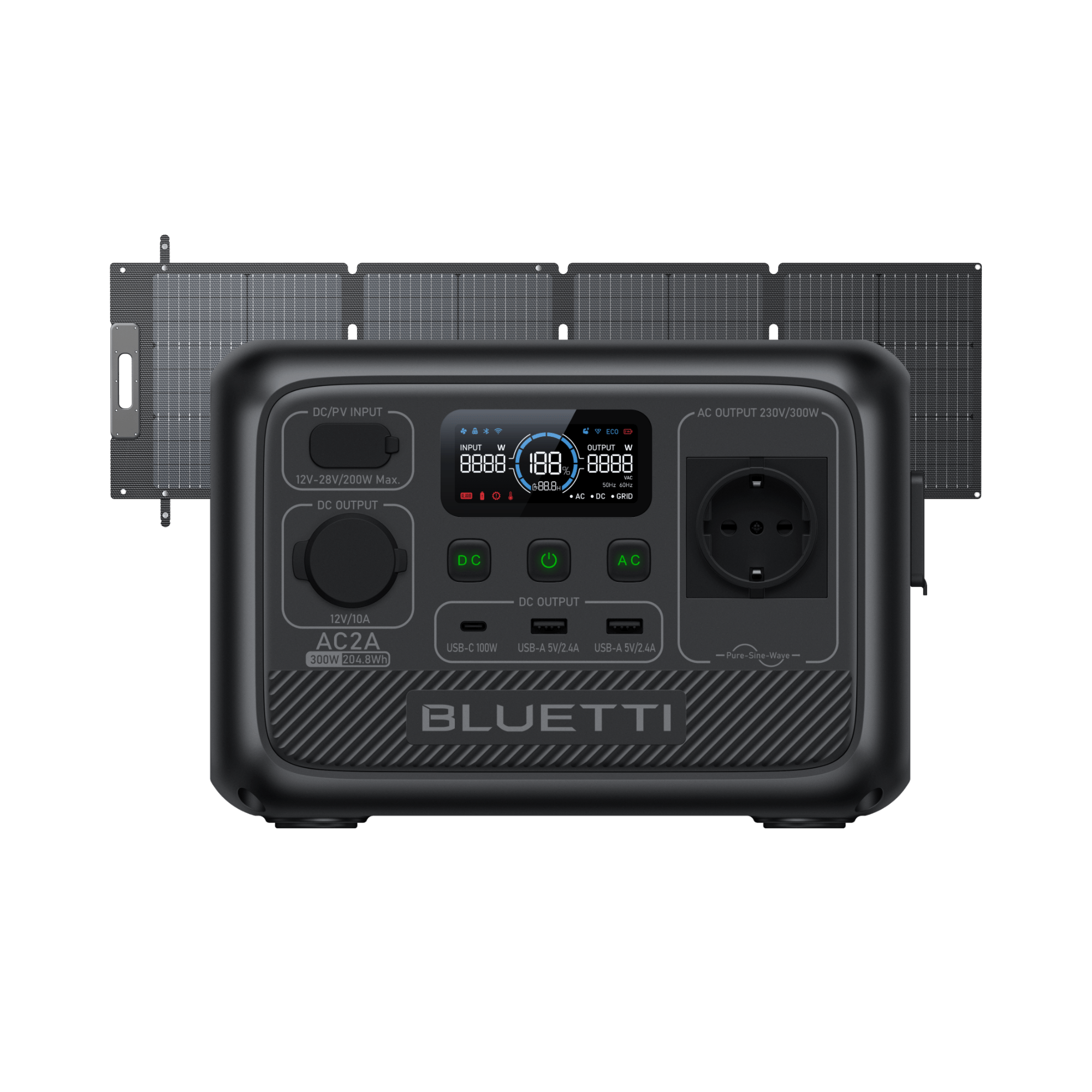BLUETTI AC2A Station électrique portable | 300 W / 204,8 Wh - Vanlife - Store
