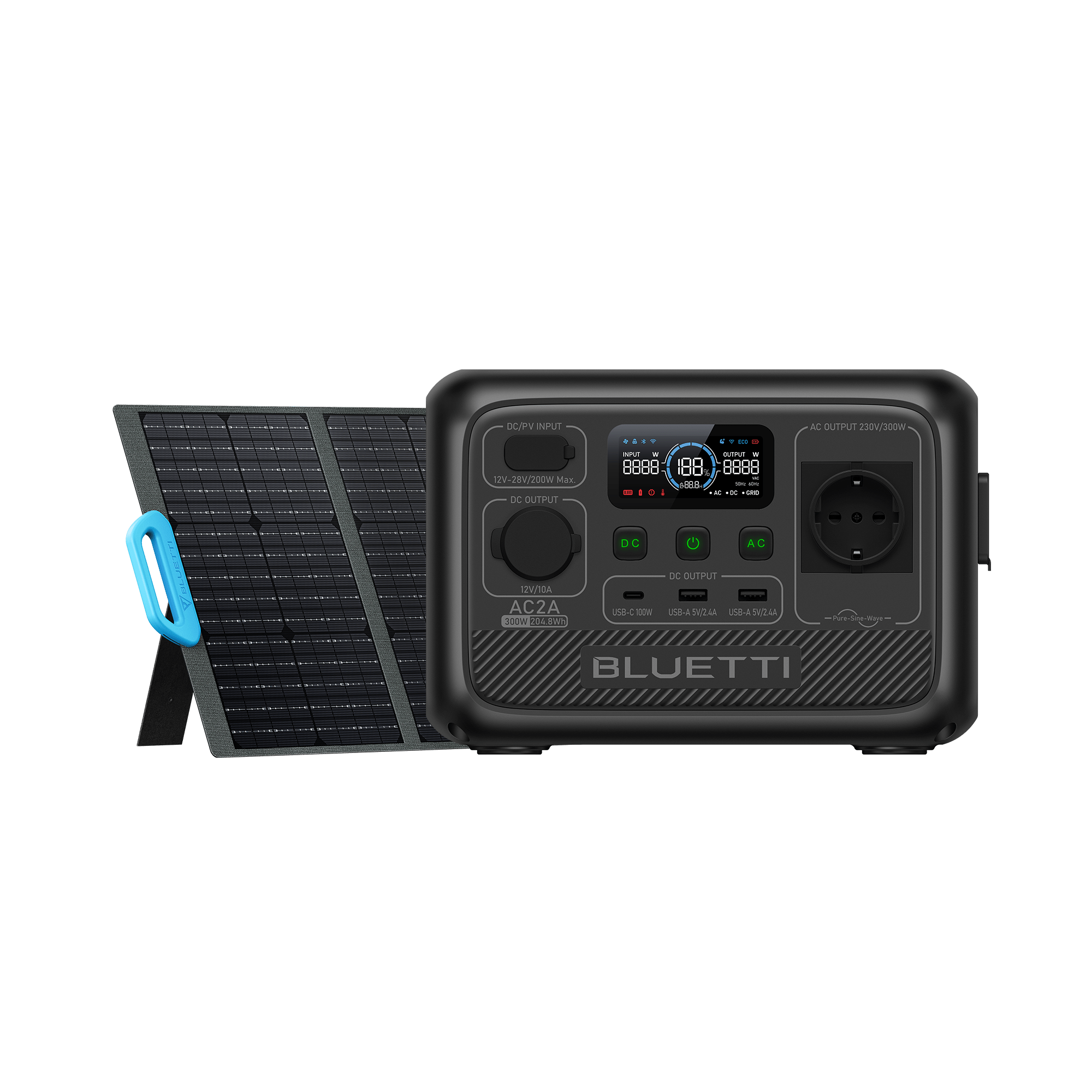 BLUETTI AC2A Station électrique portable | 300 W / 204,8 Wh - Vanlife - Store