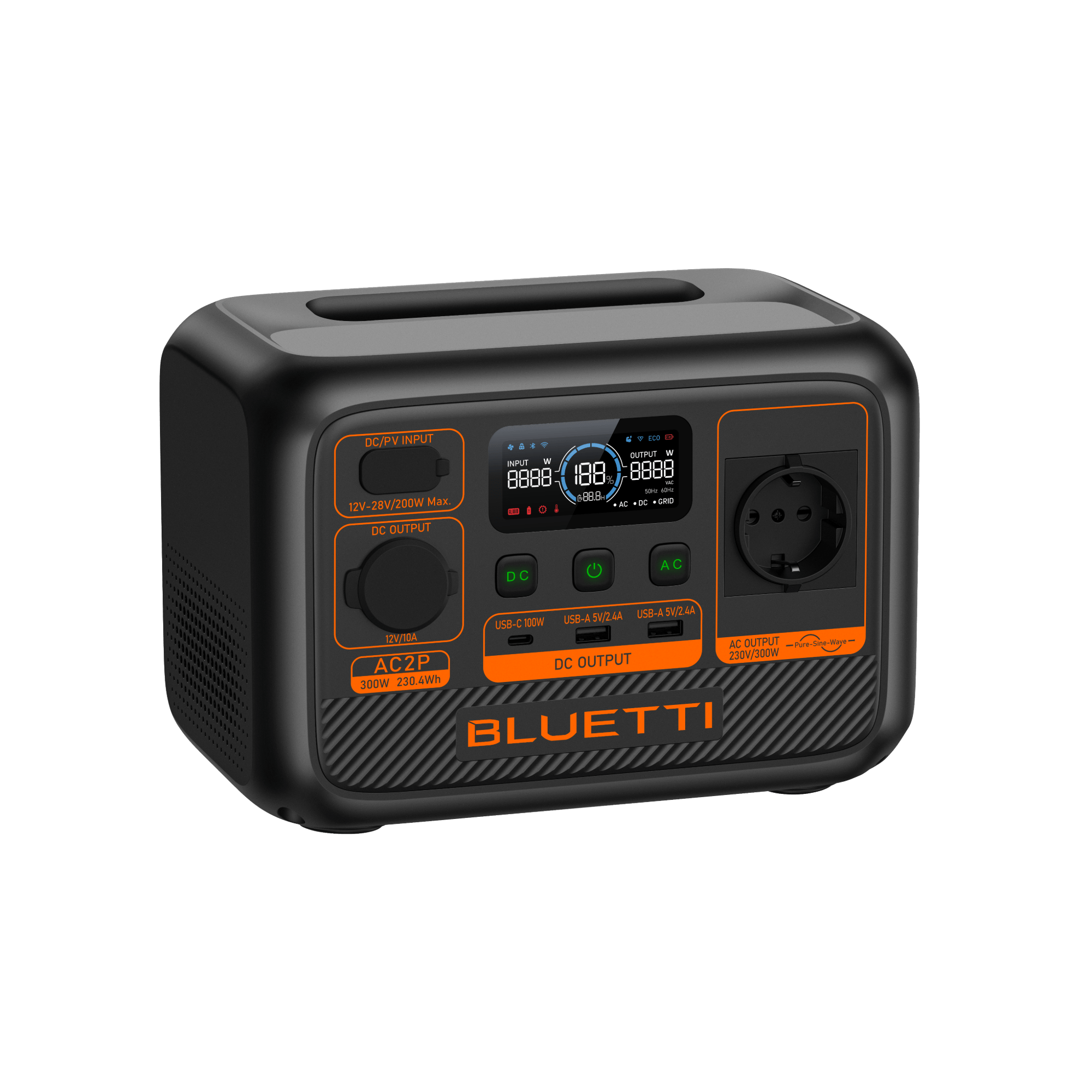 BLUETTI AC2P Station électrique portable | 300 W / 230,4 Wh - Vanlife - Store