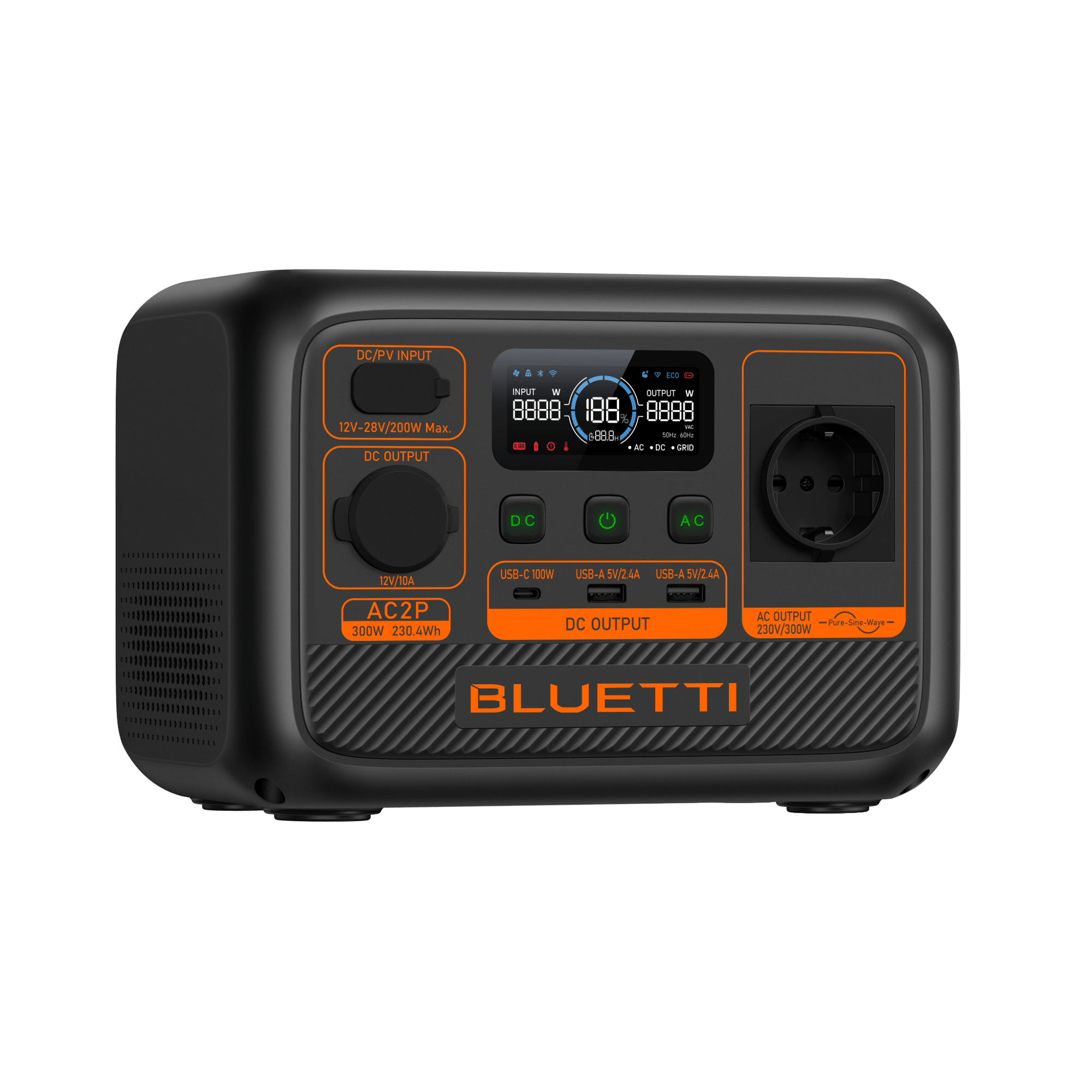 BLUETTI AC2P Station électrique portable | 300 W / 230,4 Wh - Vanlife - Store