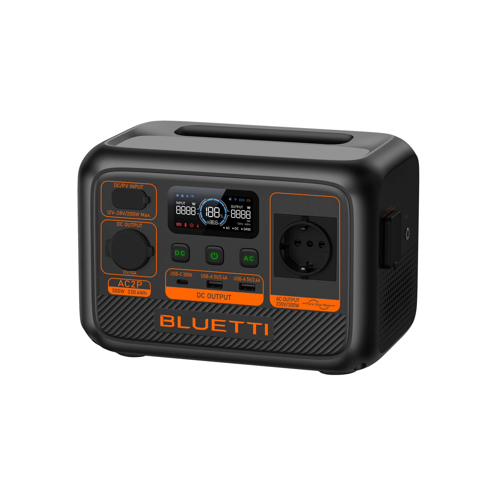 BLUETTI AC2P Station électrique portable | 300 W / 230,4 Wh - Vanlife - Store
