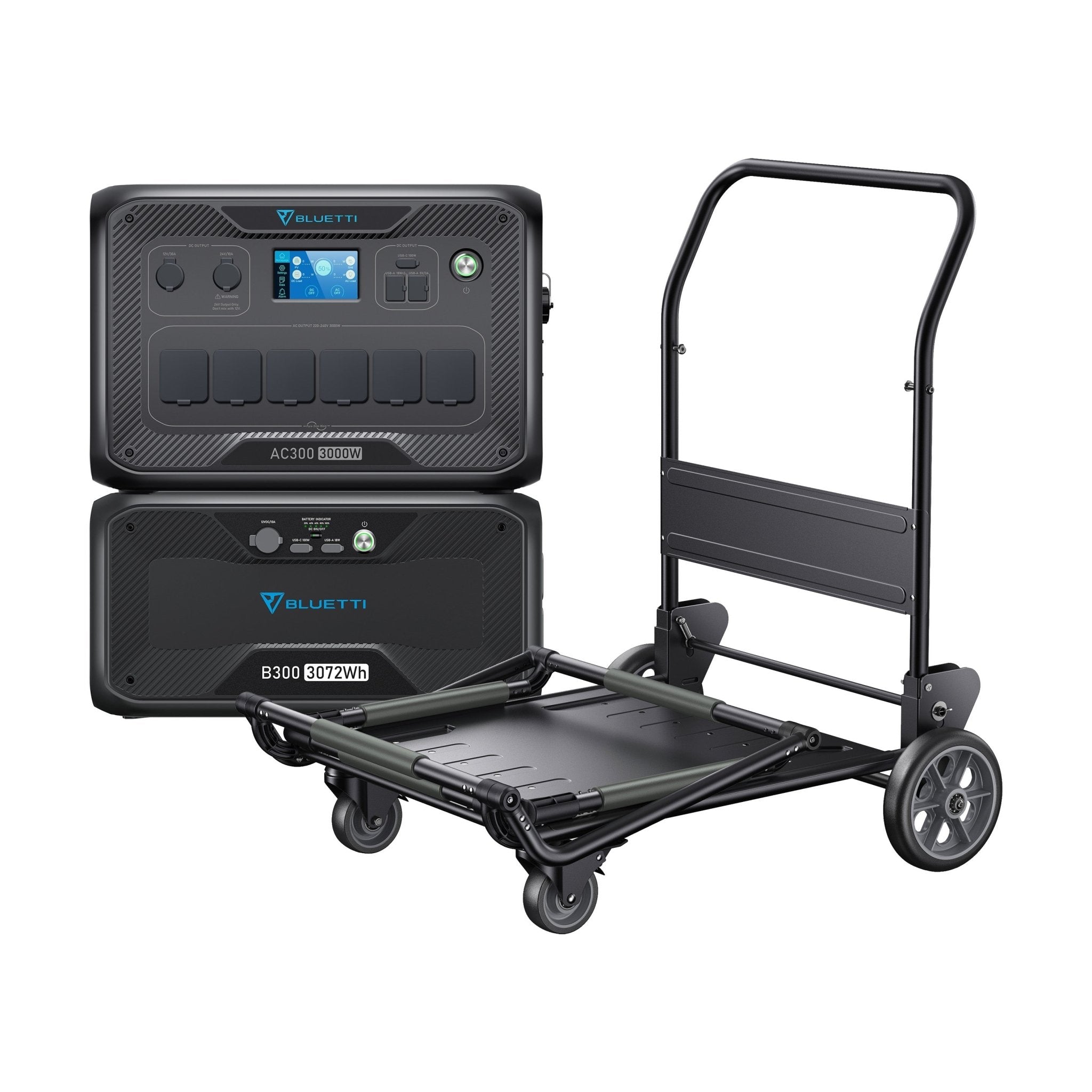 BLUETTI AC300 + B300 + Chariot pliant Groupe électrogène solaire - Vanlife - Store