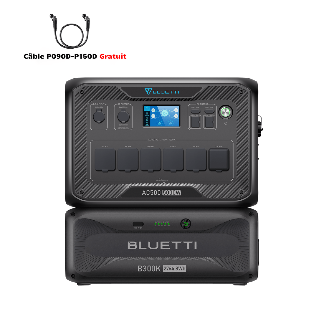 BLUETTI AC500+B300K Batterie de secours domestique | 3 000 W / 2 764,8 Wh - Vanlife - Store