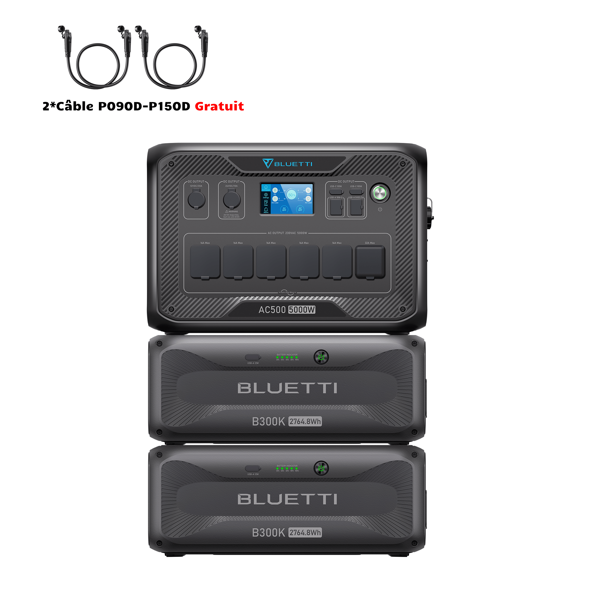 BLUETTI AC500+B300K Batterie de secours domestique | 3 000 W / 2 764,8 Wh - Vanlife - Store