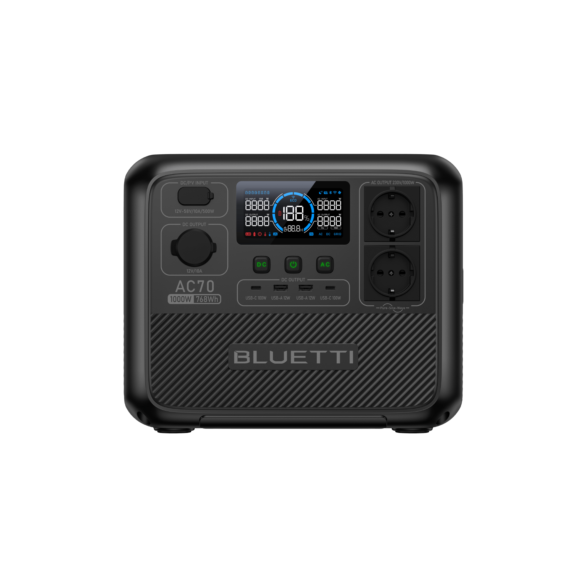 BLUETTI AC70 Station électrique portable | 1000 W / 768 Wh - Vanlife - Store