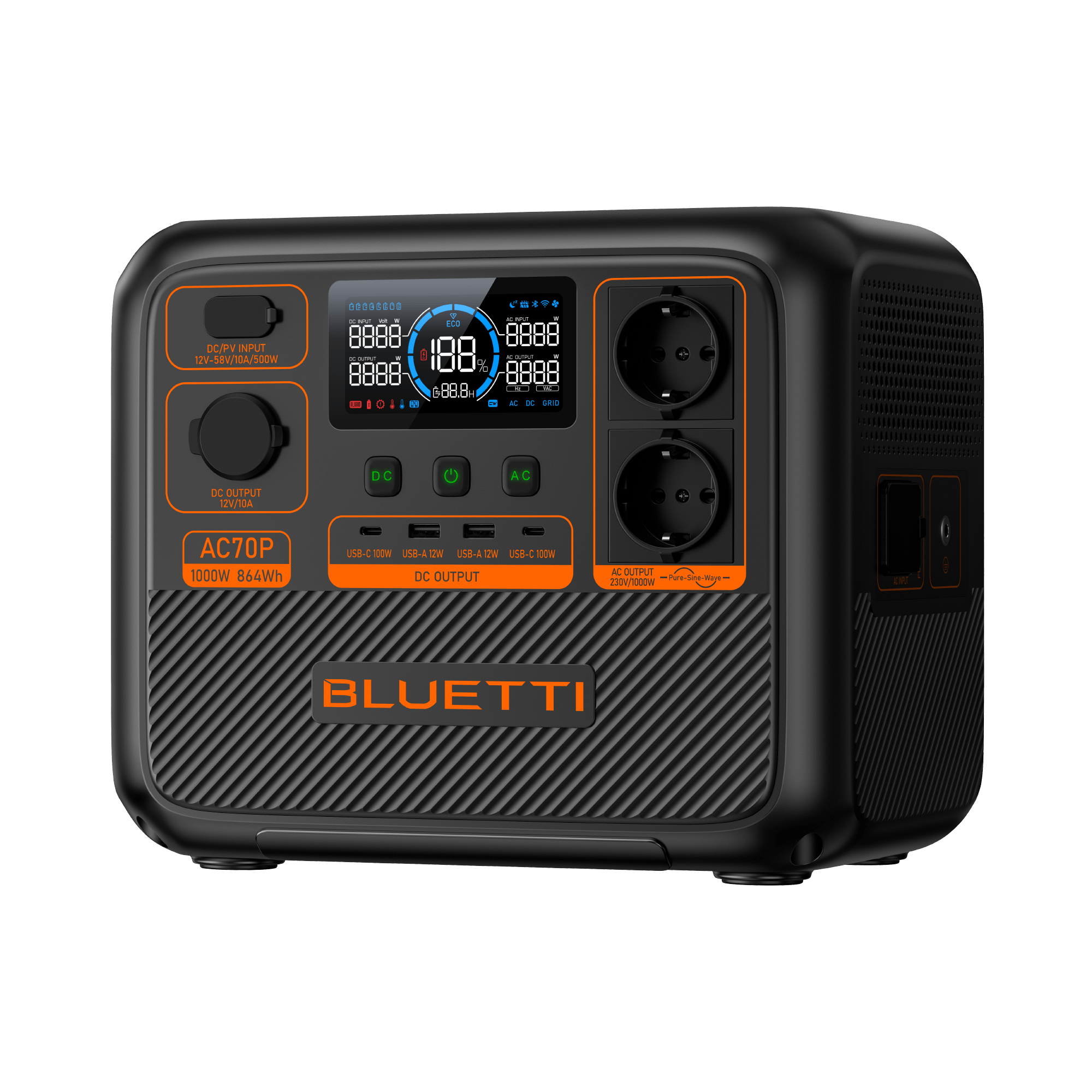 BLUETTI AC70P Station électrique portable | 1000 W / 864 Wh - Vanlife - Store