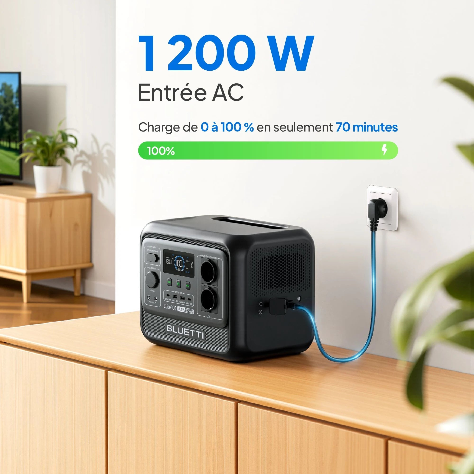 BLUETTI Elite 100 V2 Station électrique portable | 1 800 W, 1 024 Wh - Vanlife - Store