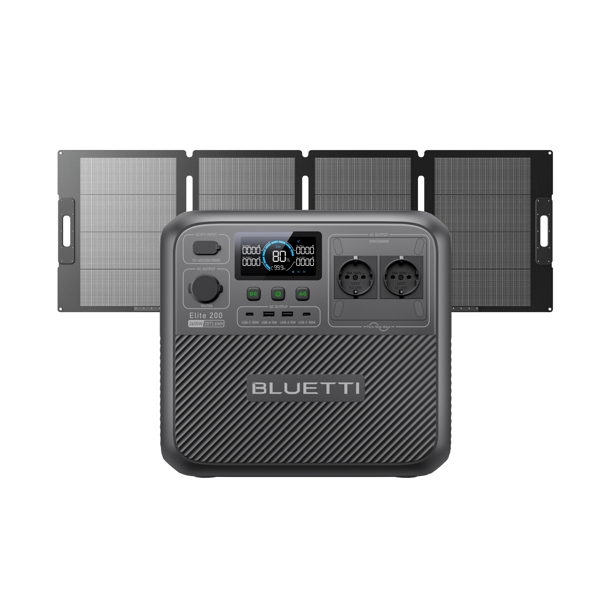 BLUETTI Elite 200 V2+200W Kit solaire | 2 600 W, 2 073,6 Wh, 200 W générateur solaire - Vanlife - Store