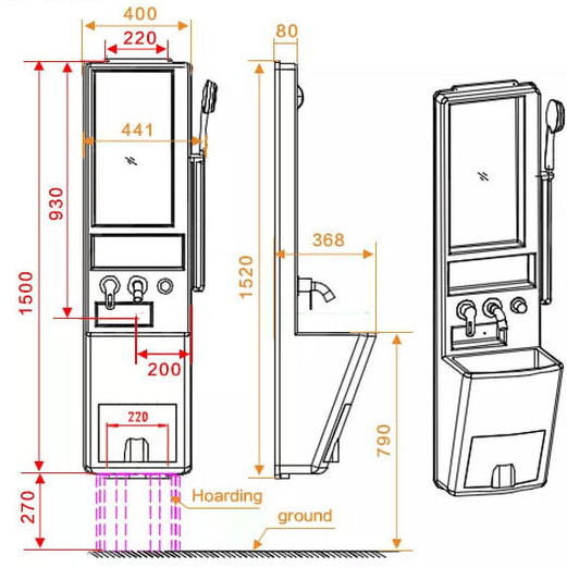 Colonne de salle de bain tout - en - 1 (Douche / Vasque / Rangement / Miroir) - Vanlife - Store
