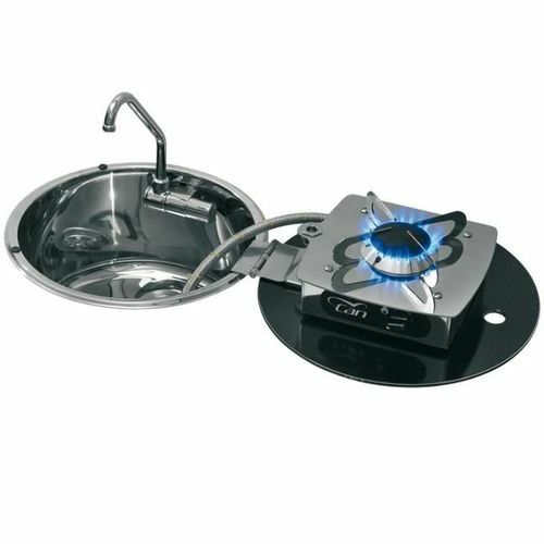 COMBINE 1 FEU GAZ 30MB + EVIER ROND Ø 30 cm LC1701 - CAN - Vanlife - Store