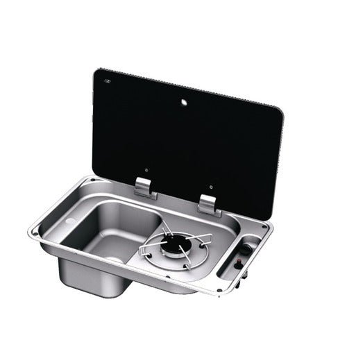 COMBINÉ RÉCHAUD 1 FEU + ÉVIER RECTANGLE AVEC COUVERCLE FL1323 - CAN - Vanlife - Store