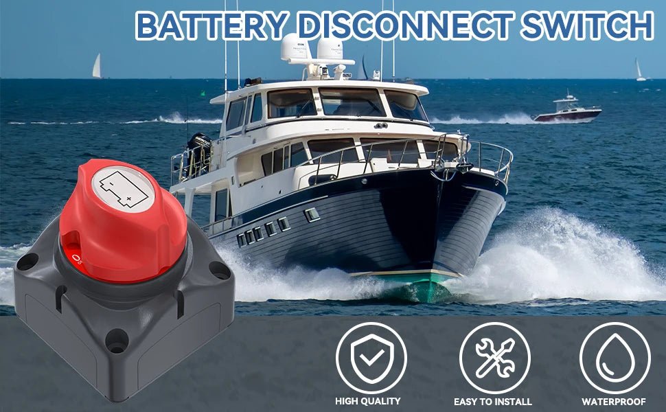 Coupe-circuit Batterie 12V/24V - Interrupteur De Déconnexion Pour Voiture, Bateau, Camping-car - Noir ABS Résistant Aux UV - 4