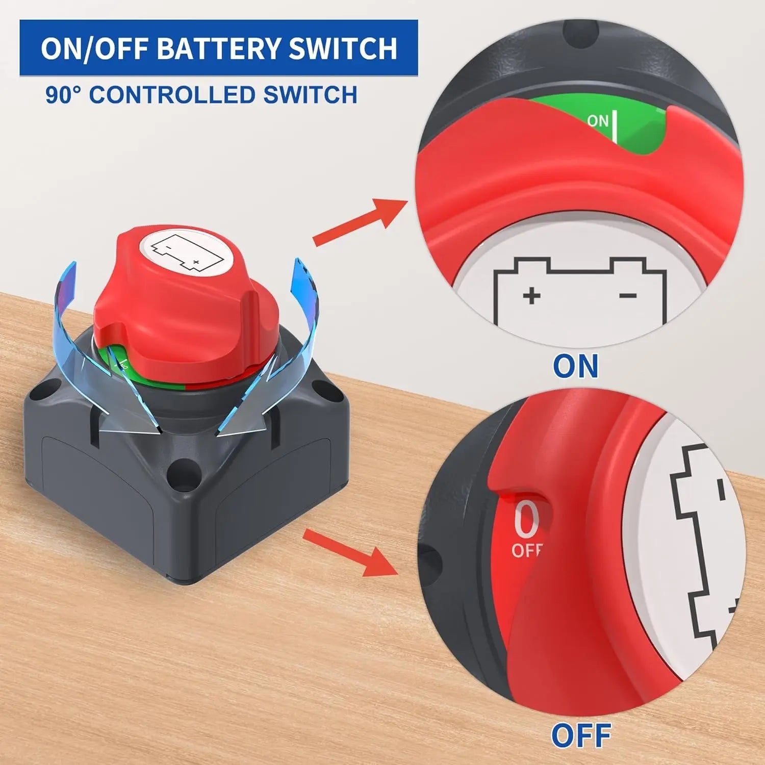 Coupe - circuit de batterie 12V – Interrupteur de batterie pour camping - car, voiture, bateau, et applications marines - Vanlife - Store