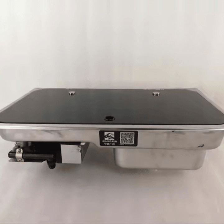 Evier combiné 1 feu gaz - Inox / Verre trempé (Avec ou Sans Robinet) - Vanlife - Store