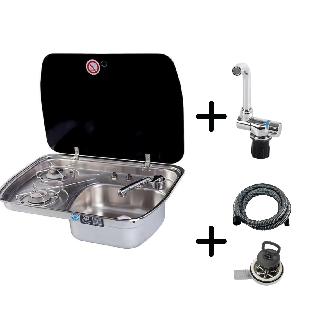 evier-inox-combine-2-feux-gaz