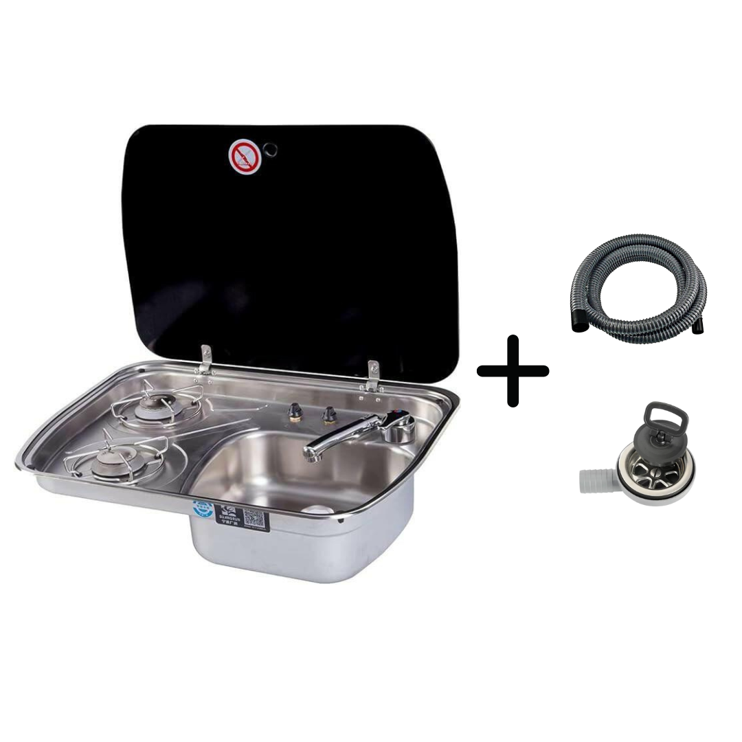 evier-inox-combine-2-feux-gaz