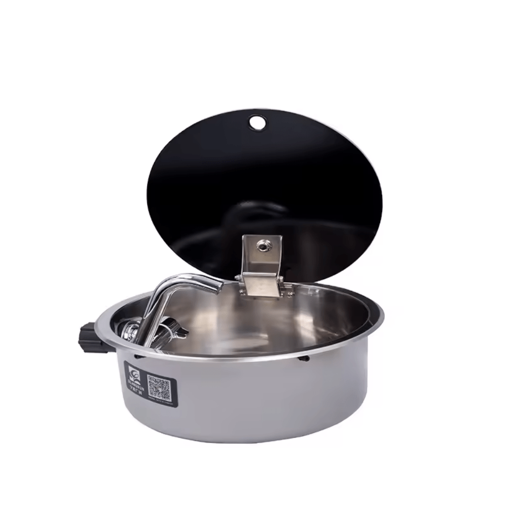 Evier Inox et couvercle verre trempé - Cuve ronde - Vanlife - Store