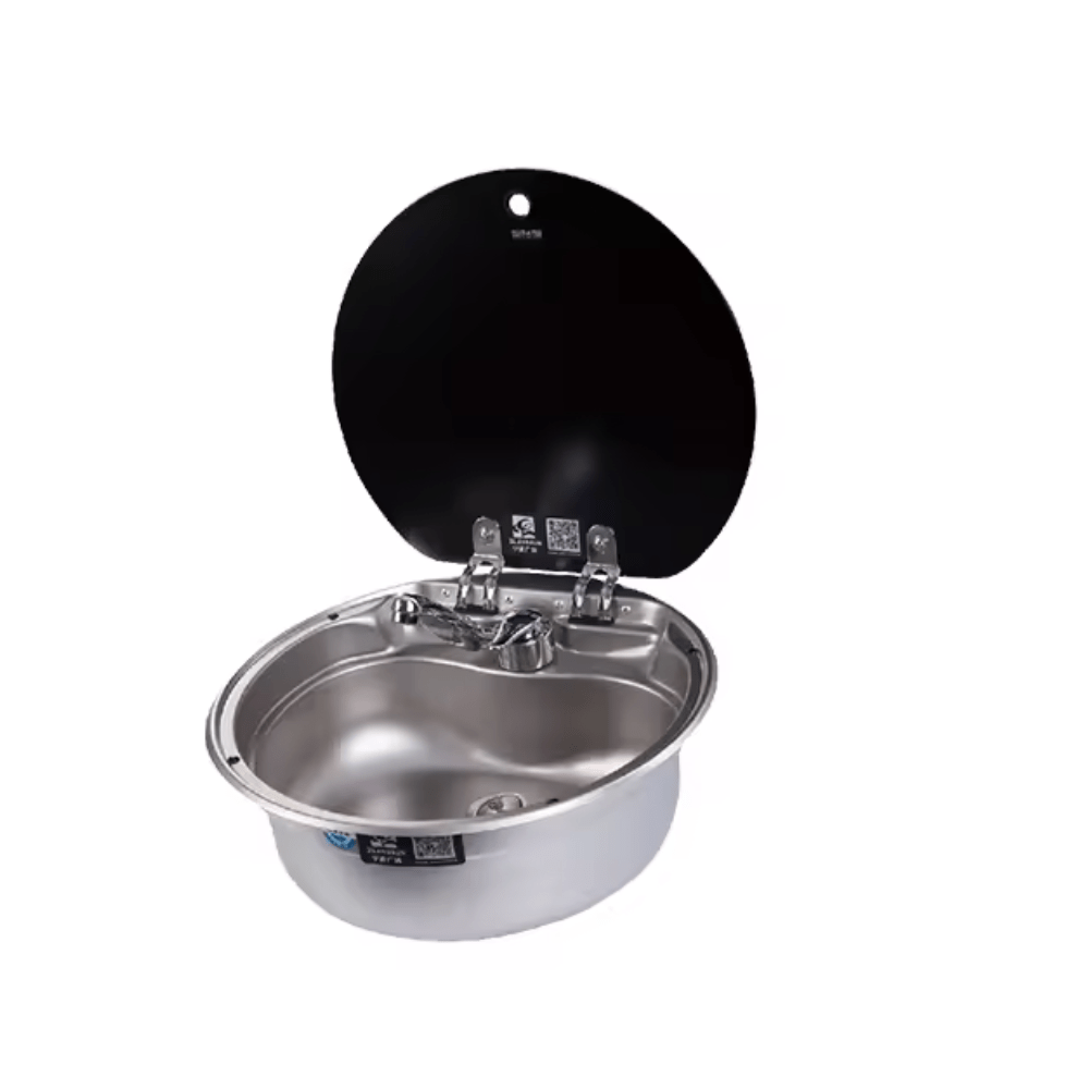 Evier Inox et couvercle verre trempé - Cuve ronde - Vanlife - Store