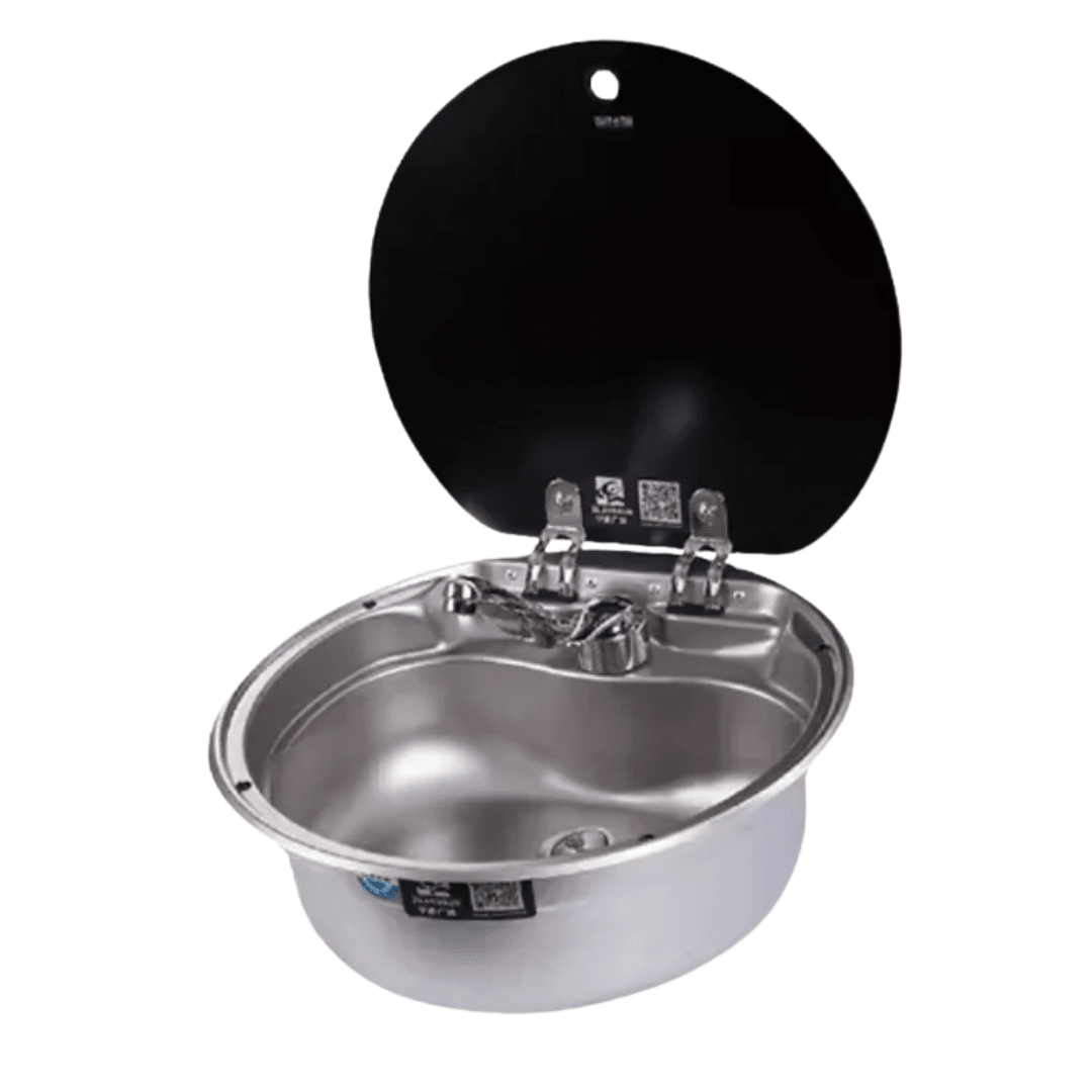 Evier Inox spécial van aménagé - avec Robinet (⌀ 30cm / ⌀ 42cm) - Vanlife - Store